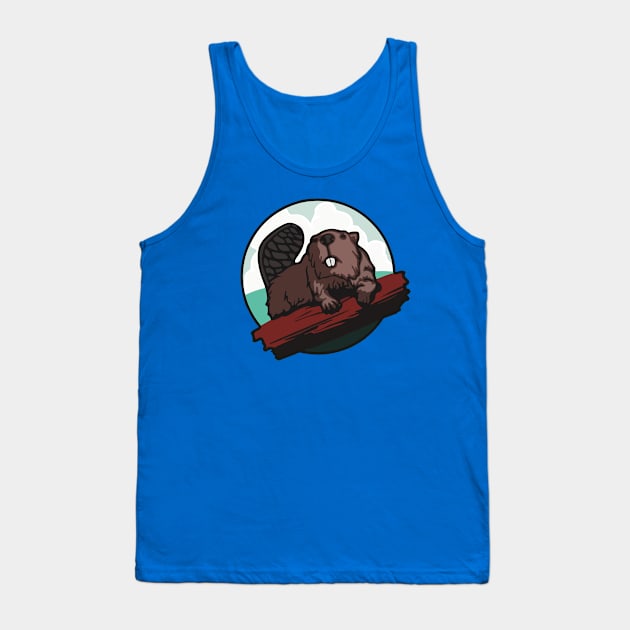 Beaver on a Log Tank Top by Widmore